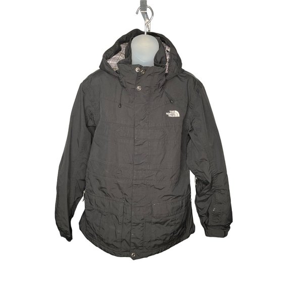 The North Face Jacket Women XL Black Plaid Inside Full Zip Coat Jacket